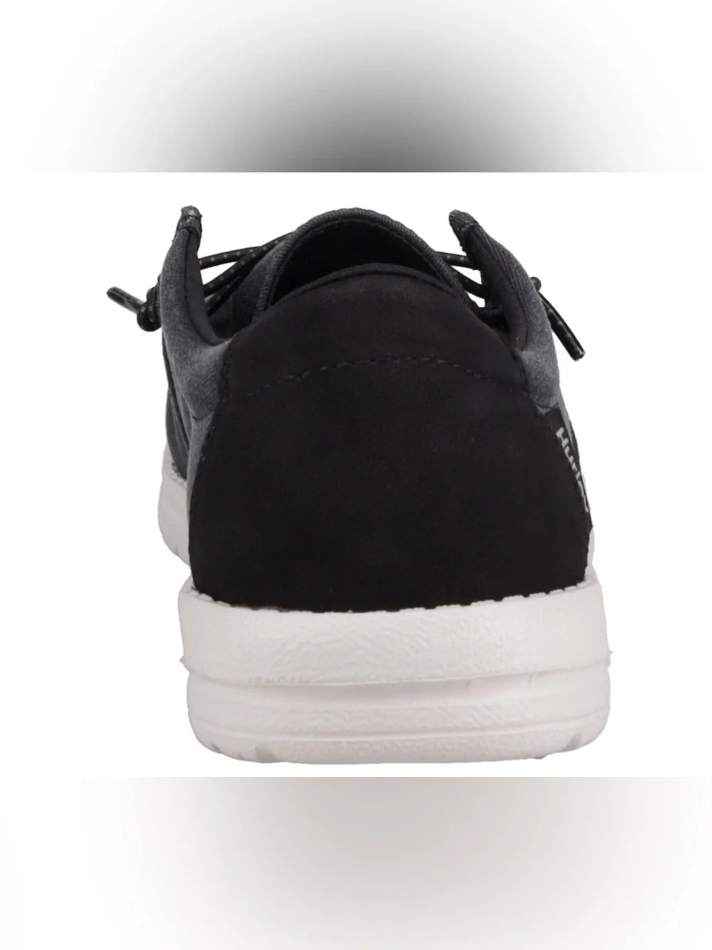 Hurley Men's Black Canvas Slip-On Loafer with White Sole